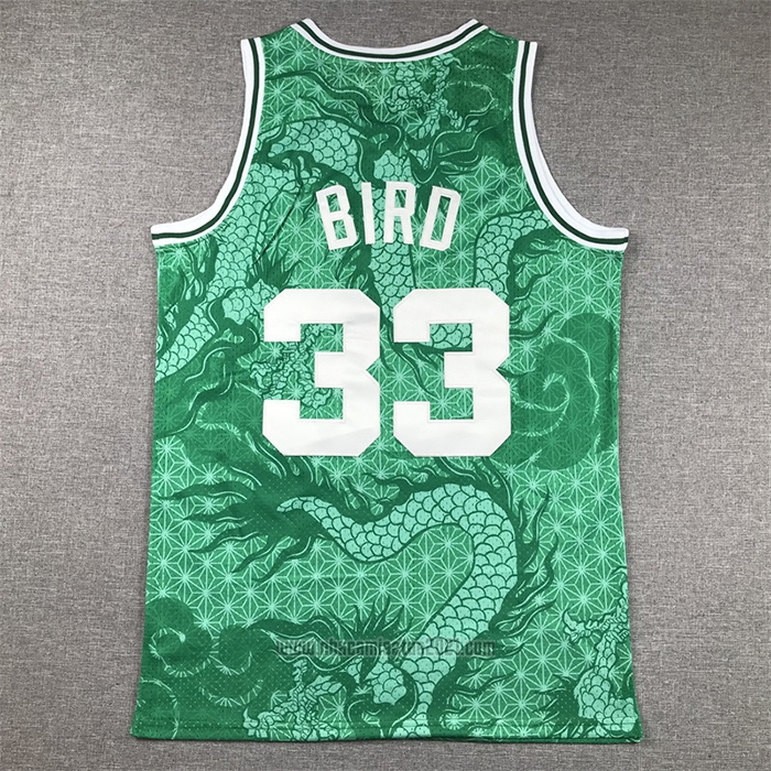 Camiseta Boston Celtics Larry Bird #33 Asian Heritage Throwback 1985-86 Verde